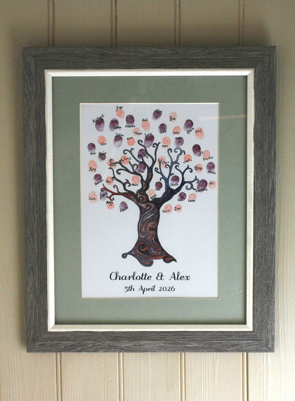 Celtic pattern guestbook tree - mythical purple
