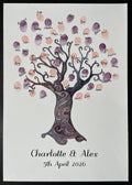 Celtic pattern guestbook tree - mythical purple