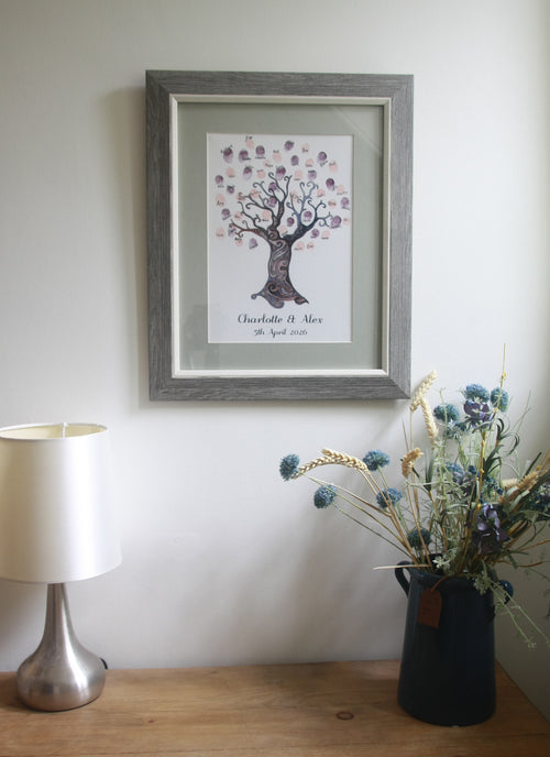 Celtic pattern guestbook tree - mythical purple