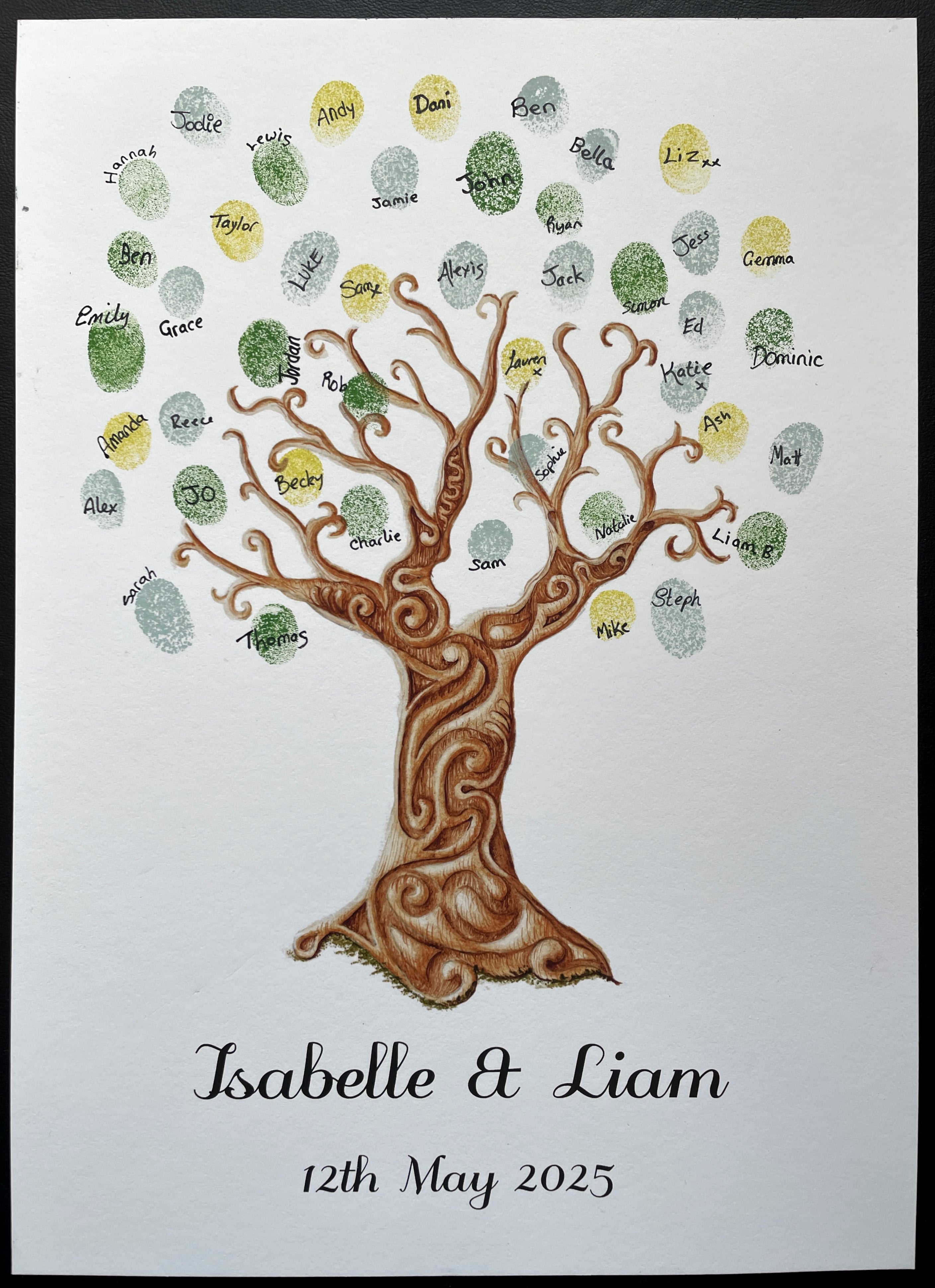 Celtic pattern guestbook tree - wood