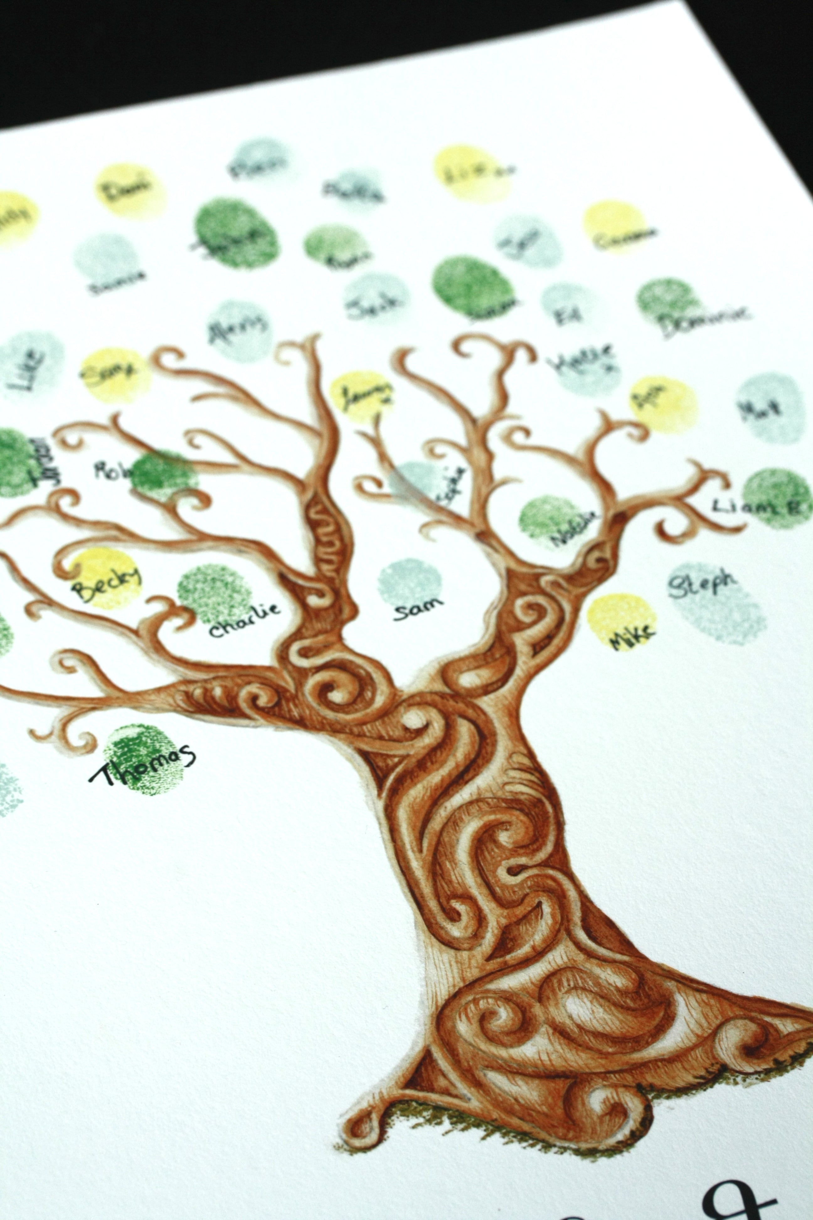 Celtic pattern guestbook tree - wood