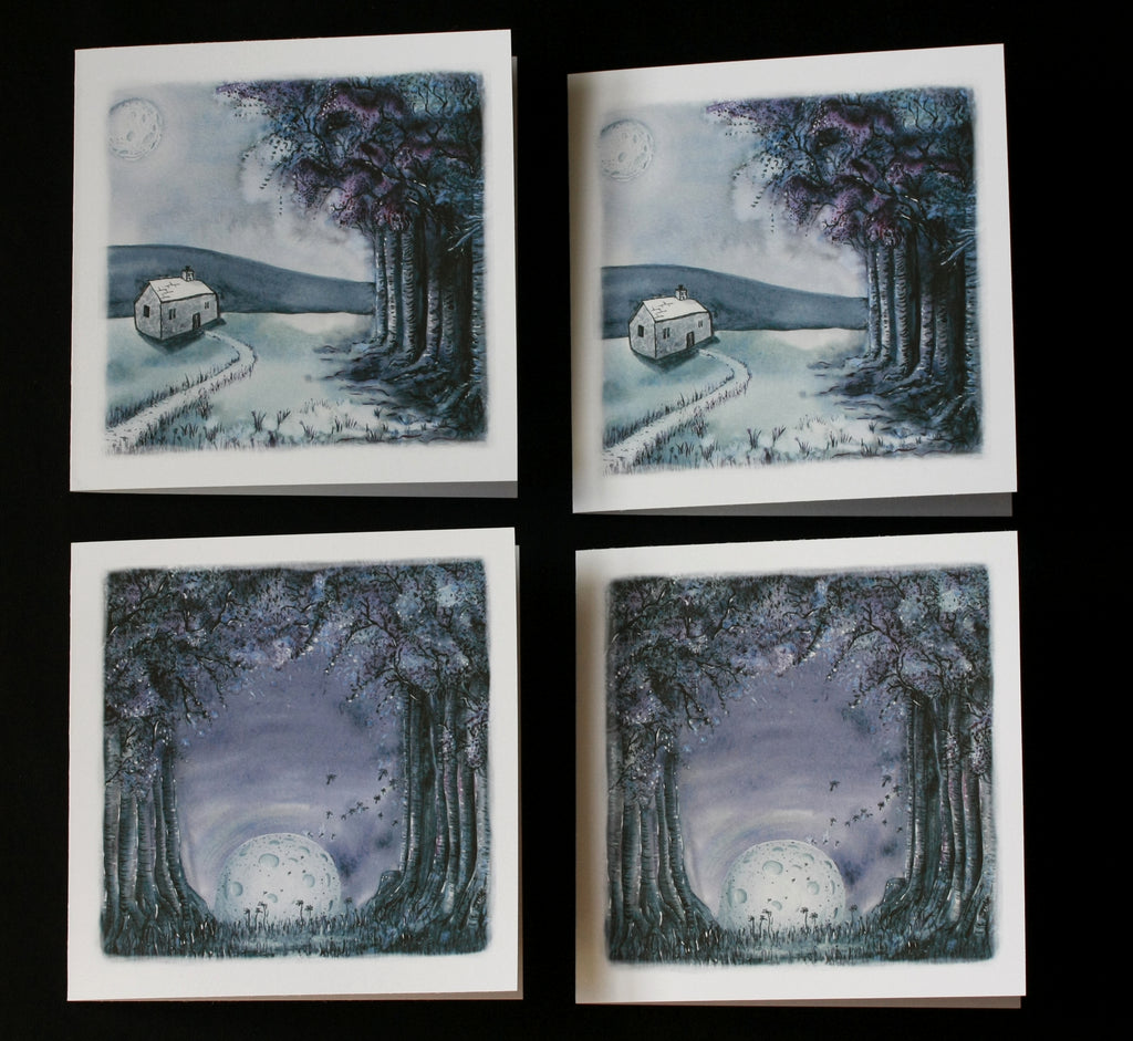 Magical lands: 4 greetings cards