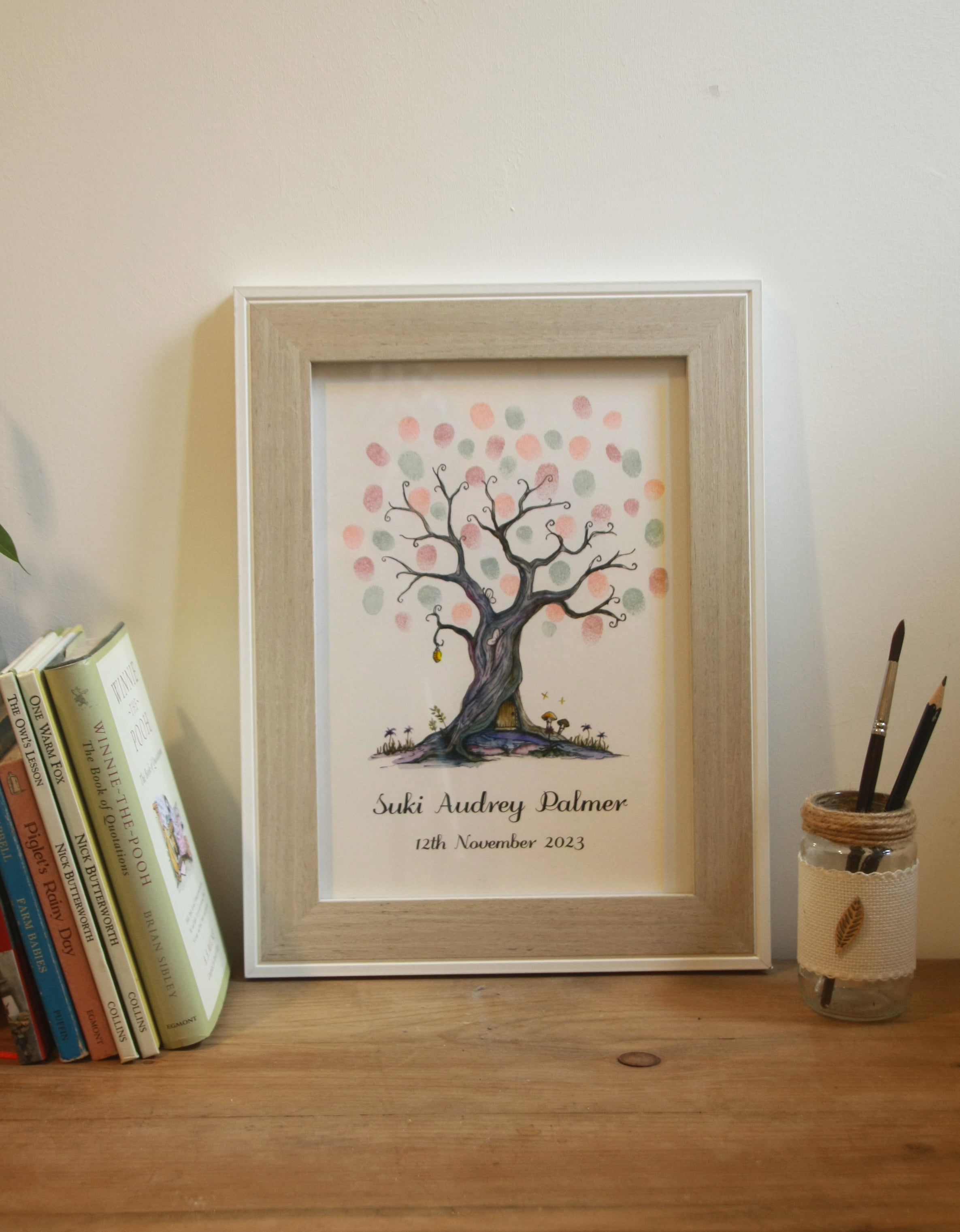 Magical tree fingerprint guest book