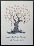 Magical tree fingerprint guest book