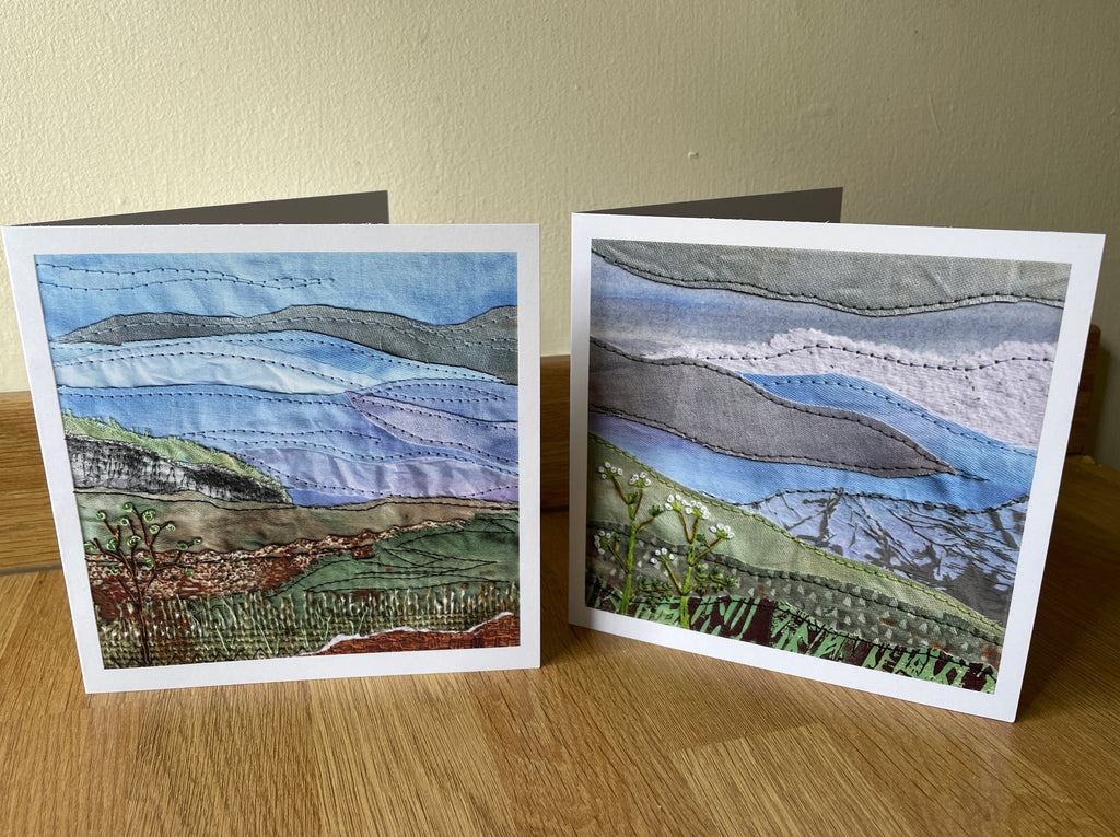 landscapes in mixed media: 4 greetings cards