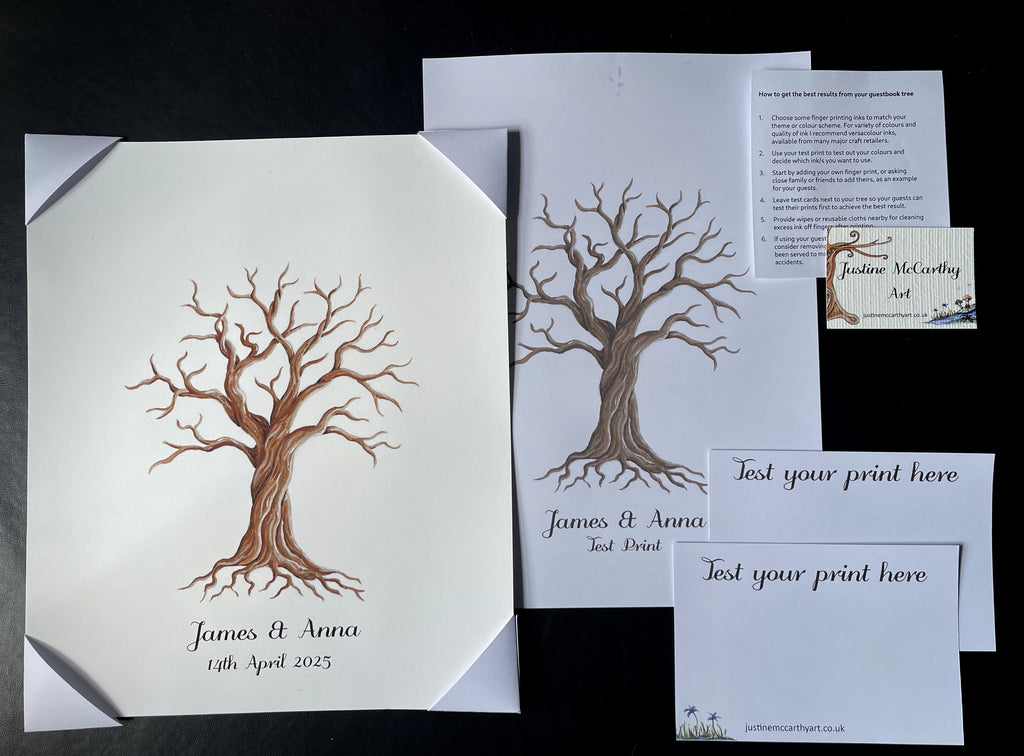 Celtic pattern guestbook tree - wood