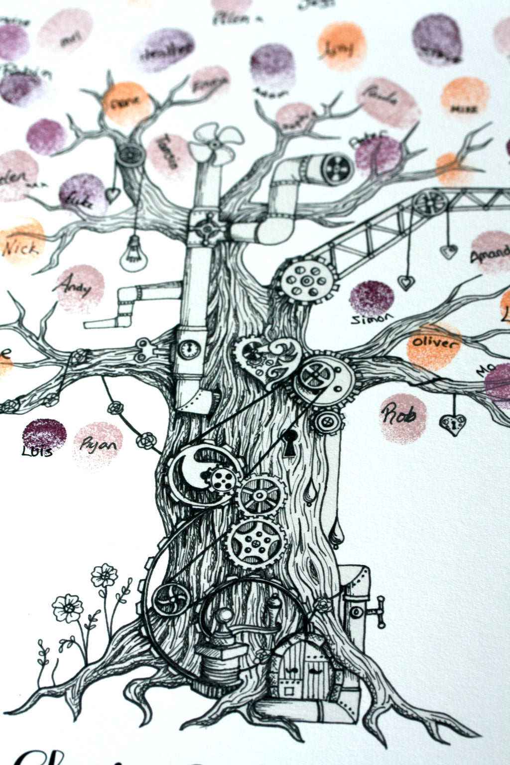 steampunk guest book tree