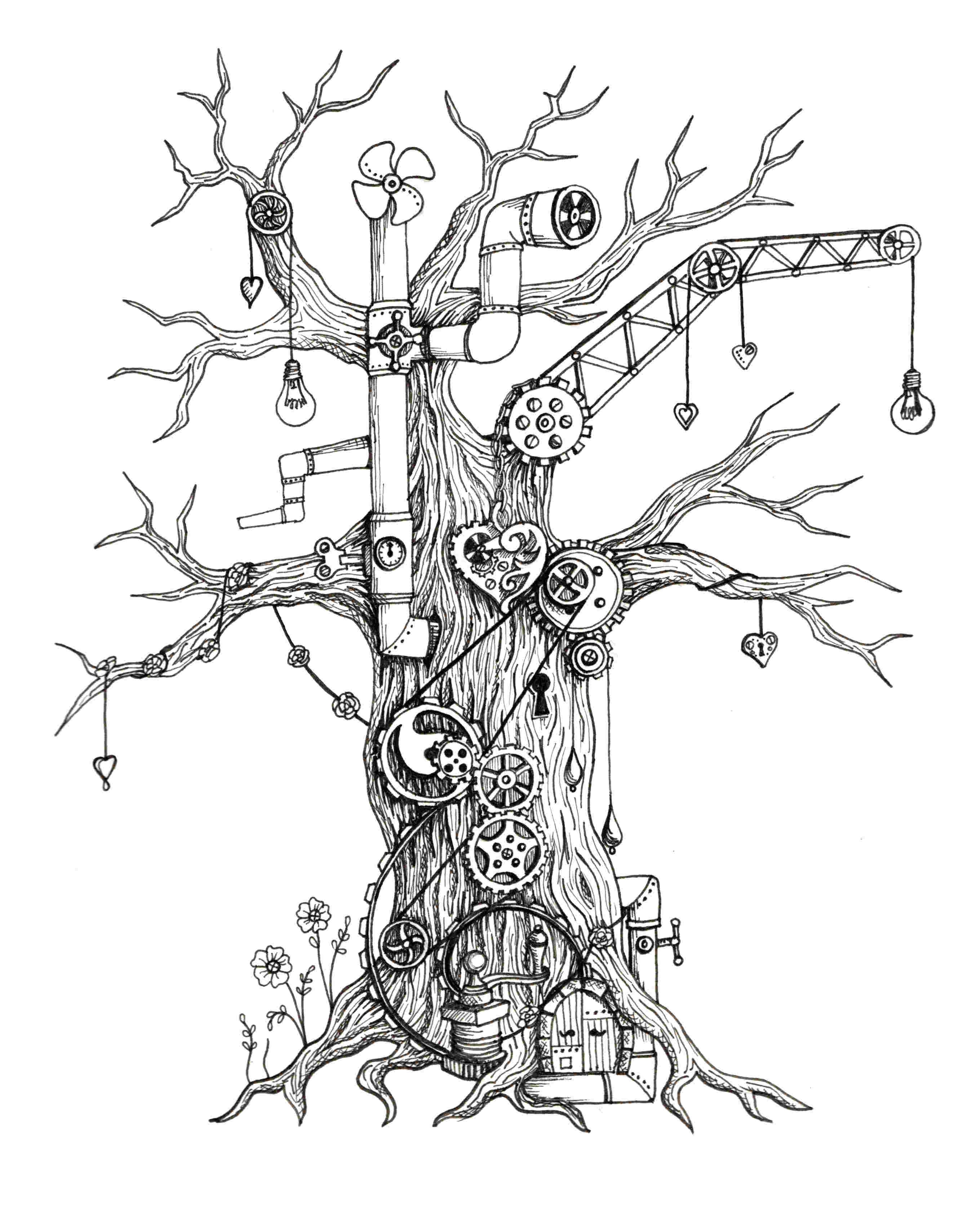 steampunk guest book tree